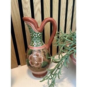 Hand-Painted Mexican Folk Art Pitcher | Tonalá / Xalitla Pottery